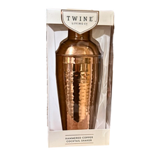 Load image into Gallery viewer, Twine Hammered Copper Cocktail Shaker – 25 oz