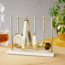 Load image into Gallery viewer, Twine Gold & Marble Bar Tool Set – 4-Piece