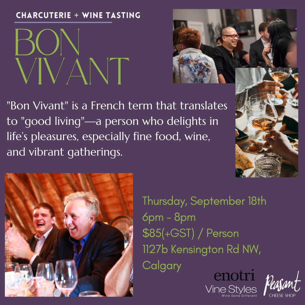 Bon Vivant: Charcuterie & Wine Pairings - September 18th